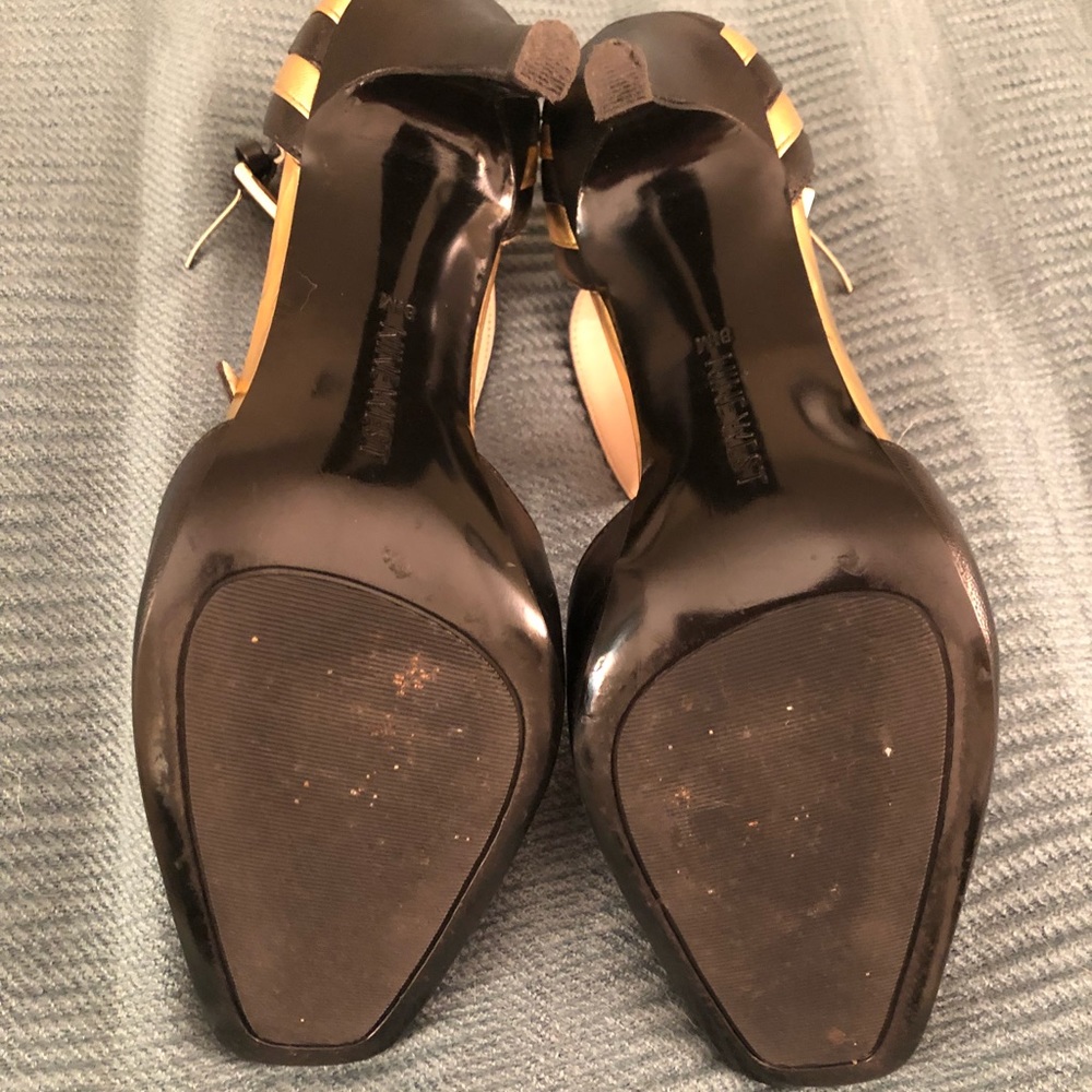 Black & Gold Nine West Heels - Picture 4 of 6